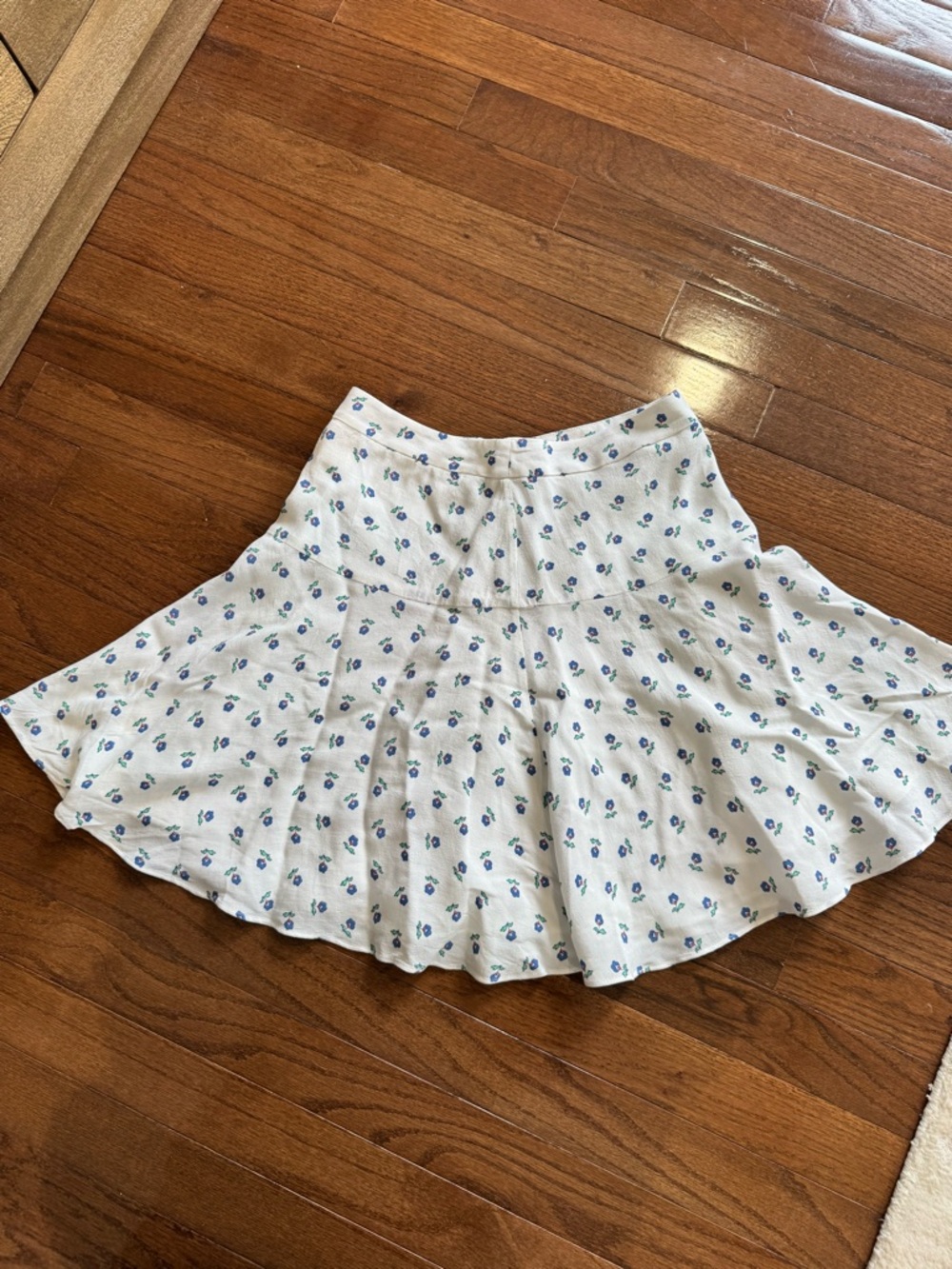 Jack Wills White Mini Skirt with Blue Floral Print